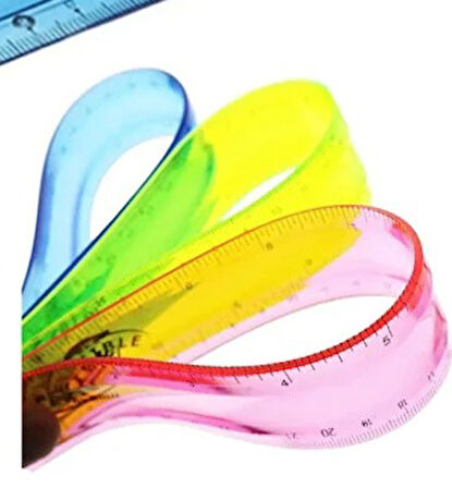 Pembe Esnek Plastik Cetvel Flexy Cetvel Kırılmayan Cetvel 30 Cm - 1 Adet