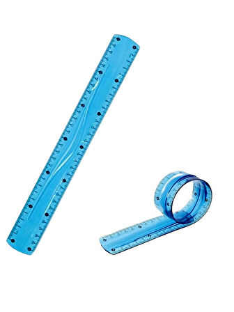 Mavi Esnek Plastik Cetvel Flexy Cetvel Kırılmayan Cetvel 30 Cm - 1 Adet