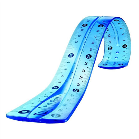 Mavi Esnek Plastik Cetvel Flexy Cetvel Kırılmayan Cetvel 30 Cm - 1 Adet