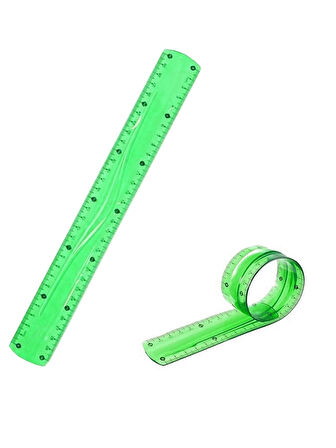 Yeşil Esnek Plastik Cetvel Flexy Cetvel Kırılmayan Cetvel 30 Cm - 1 Adet