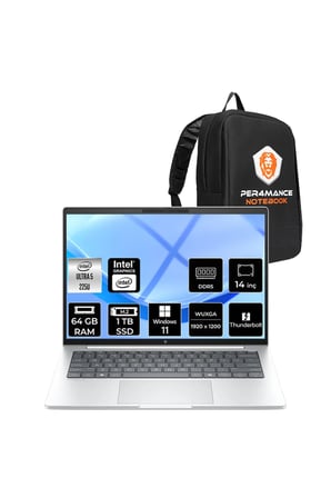 EliteBook 8 G1i Ultra 5 225U 64GB 1TB SSD Intel Graphics 14" WUXGA W11H Notebook & PER4 Çanta