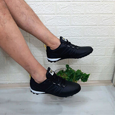 Jump 29112 Büyük Numara Siyah-Sarı Halısaha Futbol Ayakkabı