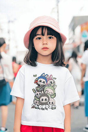 Labubu Baskılı Unisex Çizgi Film Çocuk Tişört (1-12 Yaş)