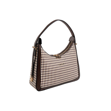 Silver Polo  Kadın Omuz Çantası 1187-47870 SILVER POLO BAYAN ÇANTASI M191 KAHVE SARI-MAT KAHVE