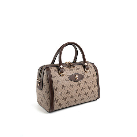 Silver Polo  Kadın Omuz Çantası 1091-47872 SILVER POLO BAYAN ÇANTASI M178 KOYU BEJ-MAT KAHVE