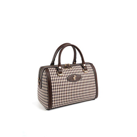 Silver Polo  Kadın Omuz Çantası 1091-47873 SILVER POLO BAYAN ÇANTASI M191 KAHVE SARI-MAT KAHVE