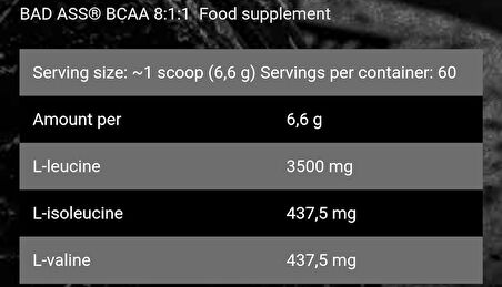 BAD ASS BCAA 8:1:1 400 g - 60 SERVİS