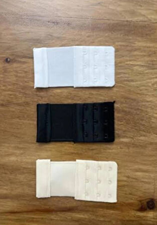 Kadın 3'lü Kanca Lastikli Sütyen Uzatma Kopçası Agraf / Ek Aparatı Seti 3'lü Paket