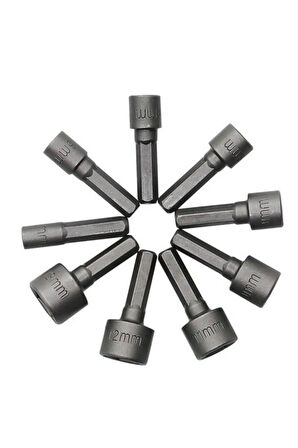  9 Parça Somun Anahtarı Somun  Matkap Uçları Sıkma Seti