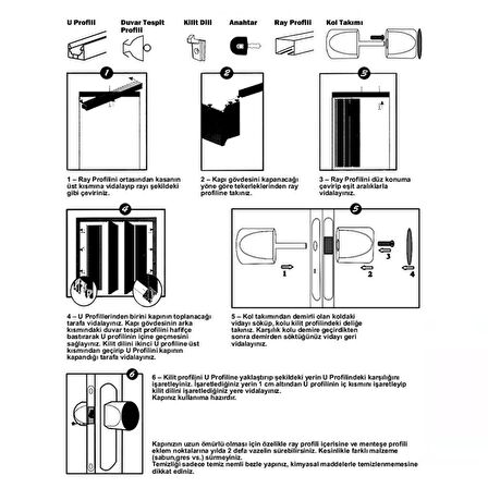 PVC Katlanabilir Beyaz Akordiyon Kapı 85X203 Cm