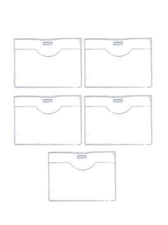 Pvc Yaka Kartlığı Yaka Kartı Kılıfı Kart Koruyucu 9,5x7 cm - 5 Adet