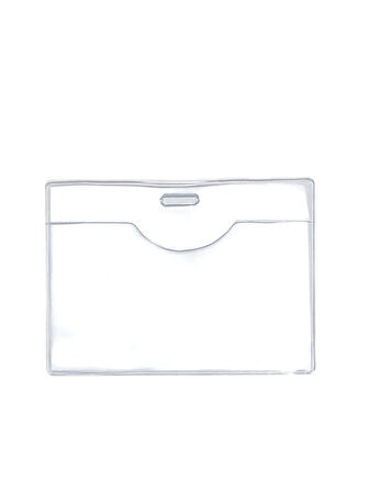 Pvc Yaka Kartlığı Yaka Kartı Kılıfı Kart Koruyucu 9,5x7 cm - 5 Adet
