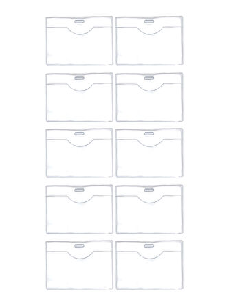 Pvc Yaka Kartlığı Yaka Kartı Kılıfı Kart Koruyucu 9,5x7 cm - 10 Adet