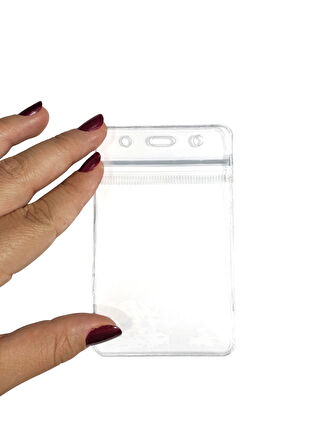 Pvc Yaka Kartlığı Yaka Kartı Kılıfı Kart Koruyucu 7x11 cm - 5 Adet