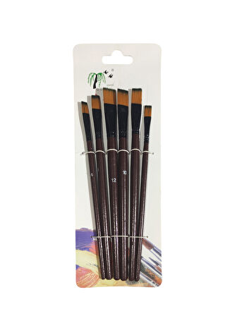 Yağlı Boya Fırça Seti 6'lı Resim Fırçası Akrilik Boya Yassı Fırça