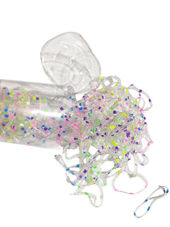 Şeffaf Renkli Perma Tüp Toka Saç Lastik Toka - 1 Tüp