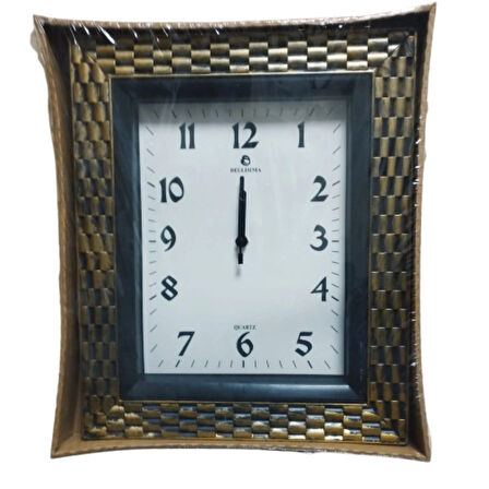 KLASİK ESKİTME ALTIN SAAT 35X30 CM SESSIZ ÇALIŞIR