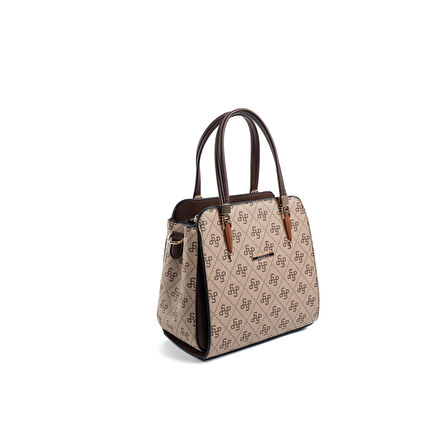 Silver Polo  Kadın Omuz Çantası 1136-47899 SILVER POLO BAYAN ÇANTASI M178 KOYU BEJ-MAT KAHVE