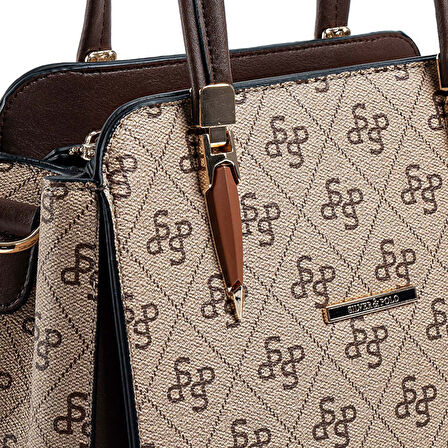 Silver Polo  Kadın Omuz Çantası 1136-47899 SILVER POLO BAYAN ÇANTASI M178 KOYU BEJ-MAT KAHVE