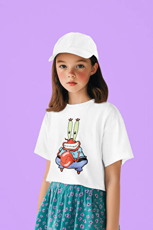 Patrick Baskılı Unisex Süngerbob Çizgi Film Çocuk Tişört (1-12 YAŞ)