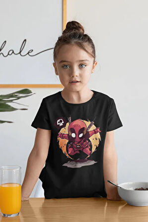 Deadpool Baskılı Unisex Film Kahramanı Çocuk Tişört (1-12 YAŞ)
