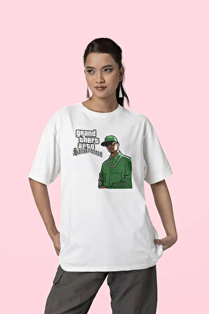 San Andreas Grand Theft Auto Baskılı Unisex Oversize Gta Tişört