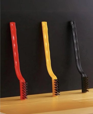 Tel Fırça Seti 3’lü Set, Sert Plastik-Pirinç-Paslanmaz Çelik Tel Fırçalar