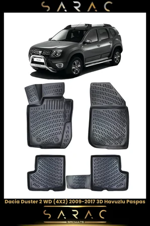 Dacia Duster 4x2 2015 Model Araca Özel 3d Havuzlu Paspas