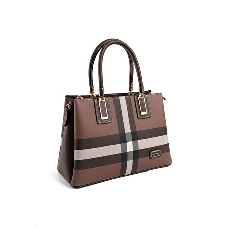 Silver Polo  Kadın Omuz Çantası 1000-47916 SILVER POLO BAYAN ÇANTASI MK85 KOYU KAHVE-MAT KAHVE