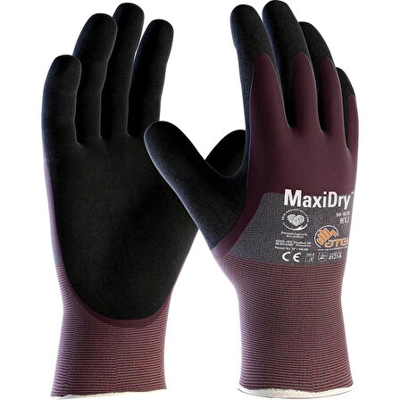 ATG MaxiDry® 56-425 3/4 Süper İnce Yağ ve Sıvı Geçirmez İş Eldiveni Takımı No:10