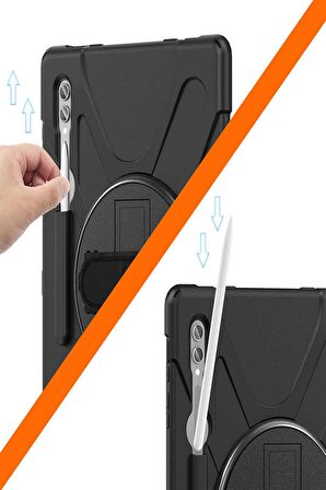 Galaxy Tab S8 Ultra Uyumlu Fuchsia Defender Silikon Tablet Kılıfı