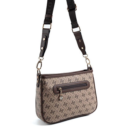 Silver Polo  Kadın Çapraz Çanta 1160-47939 SILVER POLO ÇAPRAZ BAYAN ÇANTASI M178 KOYU BEJ-MAT KAHVE