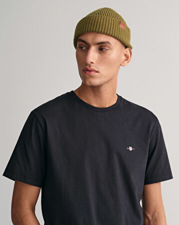 GANT Erkek Siyah Regular Fit Bisiklet Yaka T-Shirt