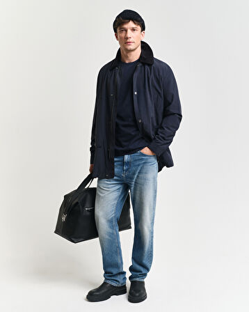 GANT Erkek Lacivert Regular Fit Bisiklet Yaka Uzun Kollu T-Shirt