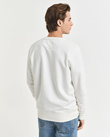 GANT Erkek Krem Regular Fit Bisiklet Yaka Sweatshirt