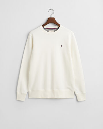 GANT Erkek Krem Regular Fit Bisiklet Yaka Sweatshirt