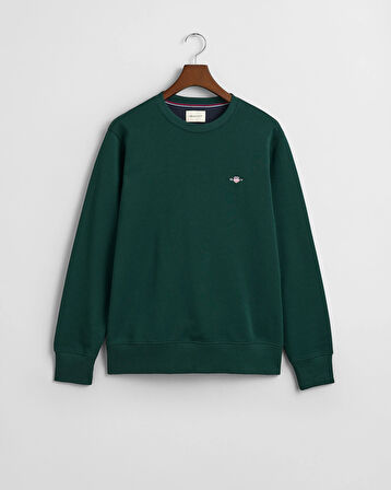 GANT Erkek Yeşil Regular Fit Bisiklet Yaka Sweatshirt