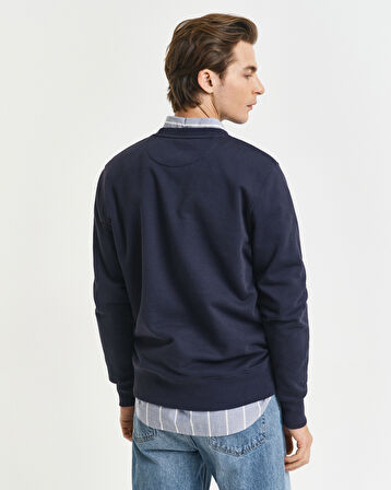 GANT Erkek Lacivert Regular Fit Bisiklet Yaka Sweatshirt