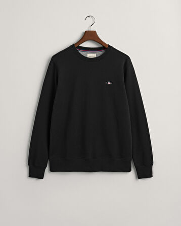 GANT Erkek Siyah Regular Fit Bisiklet Yaka Sweatshirt