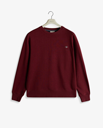 GANT Erkek Bordo Regular Fit Bisiklet Yaka Sweatshirt