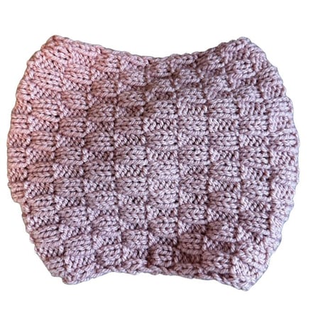 Uretti - Emine 9106 0257 El Örgüsü Kadın Bere ve Boyunluk – 2’li Kışlık Akrilik Örgü Set - Pembe