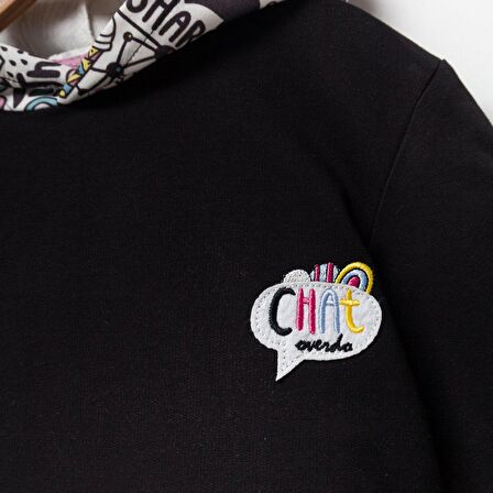 5-8 Yaş Kapüşonlu 2ip Baskılı Çocuk  Sweatshirt