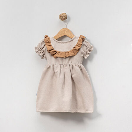 Kız Çocuk Kısa Kollu Düğmeli Elbise