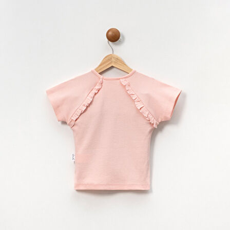 Kaşkorse Fırfırlı Kısa Kol Kız Çocuk Tişört