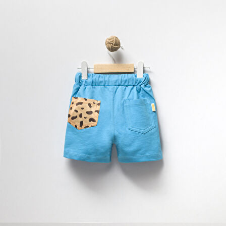 Erkek Çocuk Pamuklu Penye Baskılı Beli Lastikli Günlük Şort