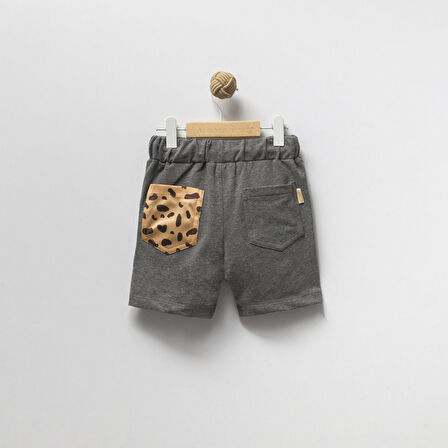 Erkek Çocuk Pamuklu Penye Baskılı Beli Lastikli Günlük Şort