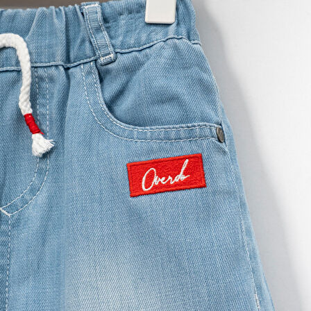 Erkek Çocuk Kargo Cepli Beli Lastikli Kot Bermuda Şort (5-8 YAŞ)