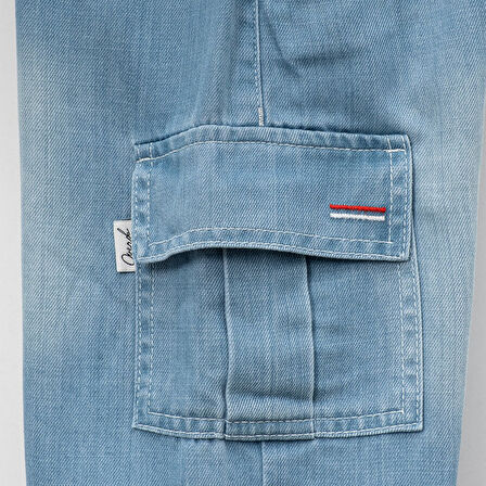 Erkek Çocuk Kargo Cepli Beli Lastikli Kot Bermuda Şort (5-8 YAŞ)