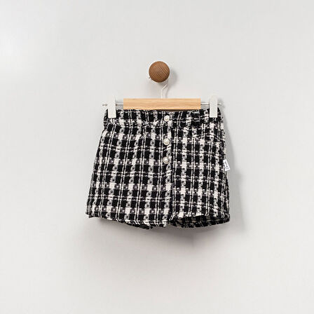 Ekose Tuvit Kumaş Çocuk Şort Etek %100 Pamuk