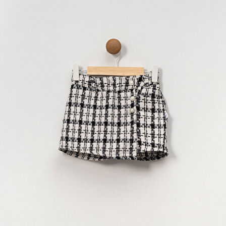 Ekose Tuvit Kumaş Çocuk Şort Etek %100 Pamuk